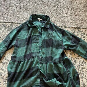 AE oversized plaid fleece & love shacket